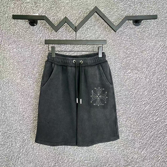 Chrome Hearts Black Heavy Wash Square Cross Patch Sweatshorts