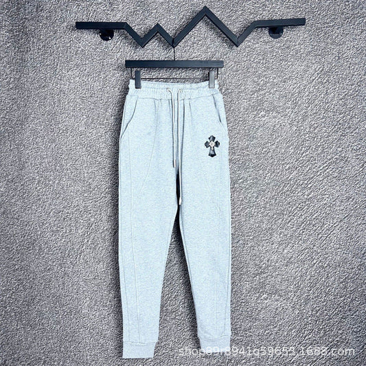 Chrome Hearts Seamed Cross Emblem Lounge Pants (Light Grey)